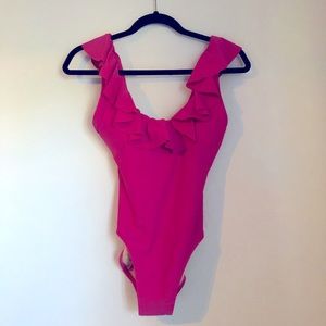 NWT Ruffle Low Back One Piece